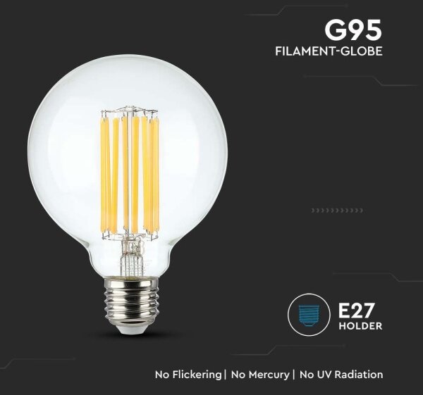 Bec LED FILAMENT G95 E27/6W/230V 3000K