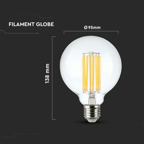 Bec LED FILAMENT G95 E27/6W/230V 3000K