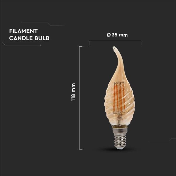 Bec LED FILAMENT E14/4W/230V 2200K