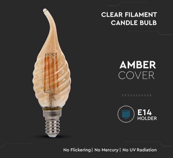 Bec LED FILAMENT E14/4W/230V 2200K