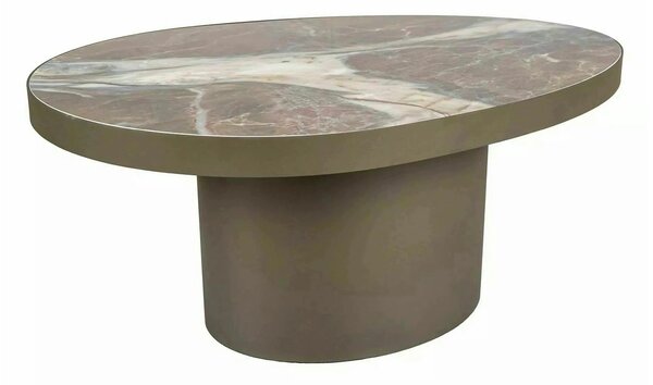 Măsuță cafea GUSTO B, maro lucios/cupru, ceramică/metal, 98x73x43 cm