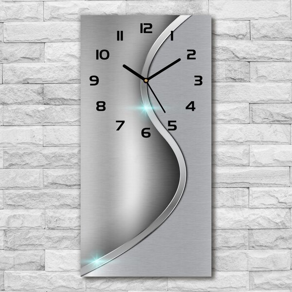 Ceas vertical de perete din sticlă abstracție de metal