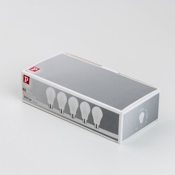 SET 5x bec LED Paulmann 28780 A60 E27/9W/230V 2700K