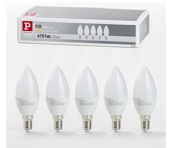 SET 5x bec LED Paulmann 28782 E14/5,5W/230V 2700K