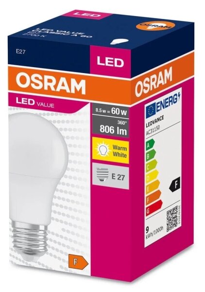 Bec LED Osram A60 E27/8,5W/230V 2700K