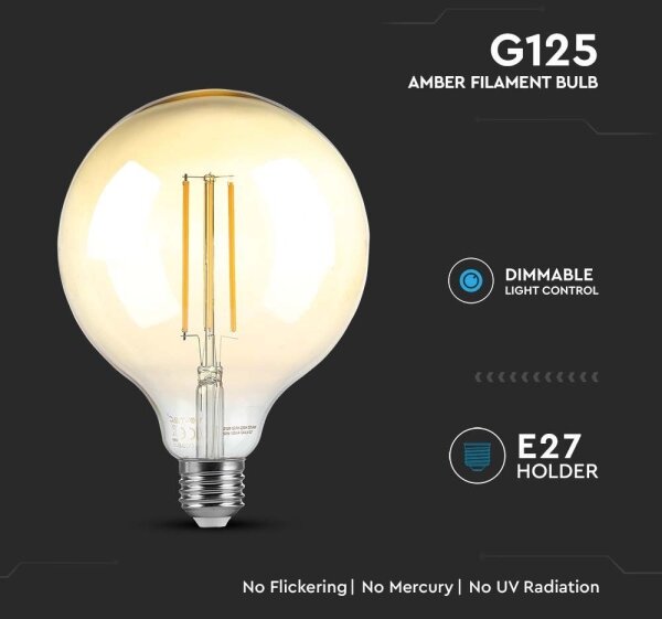 Bec LED dimabil FILAMENT G125 E27/8W/230V 2200K