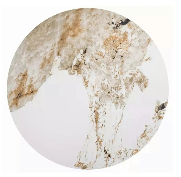 Masuta CYPRUS B, negru/auriu/alb, ceramica/metal, 48x48x45 cm