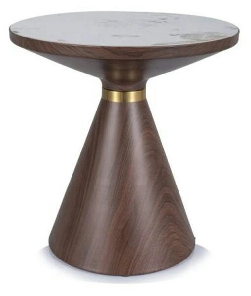 Masuta NAPA B, alb/nuc/auriu, ceramica/metal, 50x50x53 cm