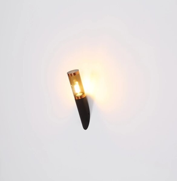 Aplică de exterior Globo 3157BC BOSTON 1xE27/23W/230V IP44 negru/cupru