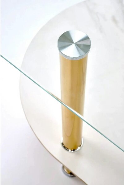 Masuta DUCAT, transparent/auriu, sticla/otel, 100x50x51 cm