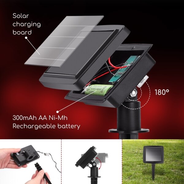 Aigostar - Ghirlandă solară LED 10xLED/3,8 m IP44 alb rece