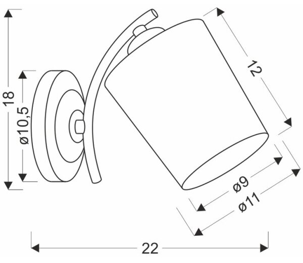 Lampă de perete ESNYR 1xE27/40W/230V negru/alb