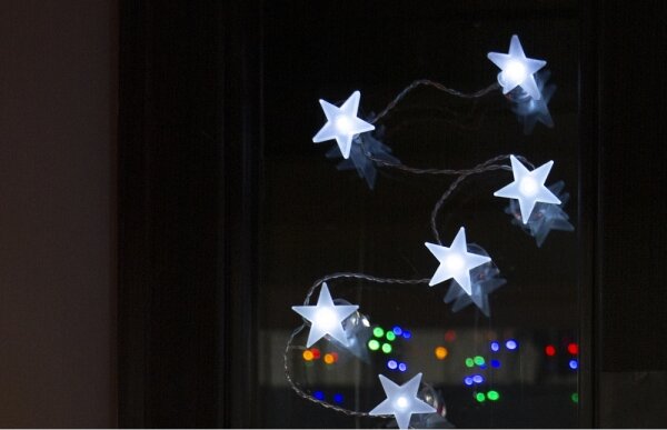 Retlux - Ghirlandă decorativă LED cu ventuze, 10 LED, alimentare 2xAA, 1,8 m, alb rece
