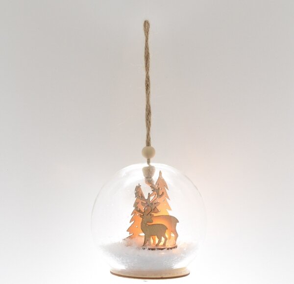 Decorațiune LED de Crăciun Retlux LED/3xLR44 sticlă/lemn