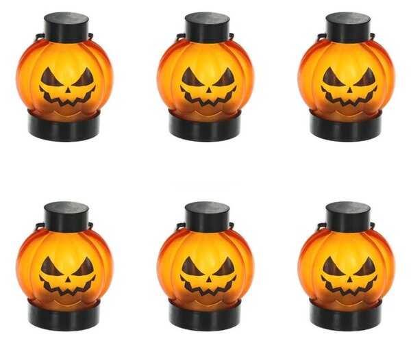 SET 6x decorațiune LED HALLOWEEN Retlux LED/1xCR2032/alb cald, dovleci