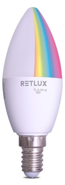 Bec LED RGBW dimabil Retlux C37 E14/4,5W/230V 2700-6500K Wi-Fi Tuya
