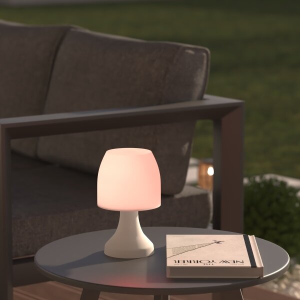 Atmosphera - Lampă de masă LED RGB DOKK 19,5 cm IP44, 3xAAA