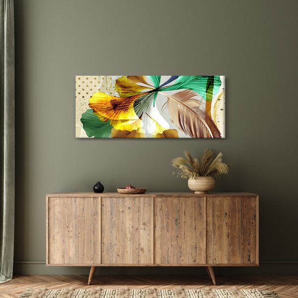 Tablou - Frunze cu pană (120x50 cm)