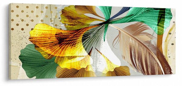 Tablou - Frunze cu pană (120x50 cm)