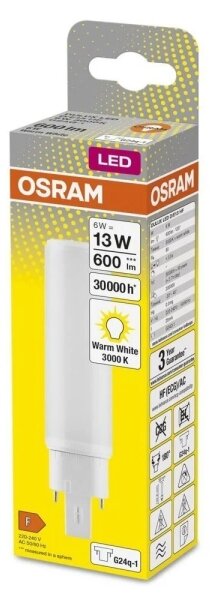 Bec LED Osram G24q-1/6W/230V 3000K