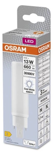 Bec LED Osram G24q-1/6W/230V 4000K