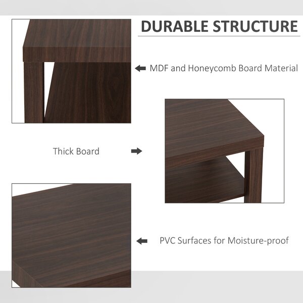 HOMCOM Masă de Cafea din Lemn Stil Castanie, Mobilier Living Modern, 90x45x40.5cm | Aosom Romania