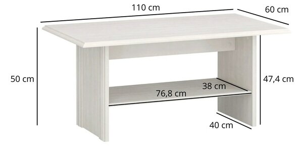 Masuta TIFFANY II, grej, PAL laminat, 110x60x50 cm