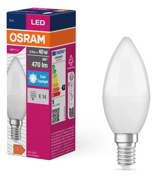 Bec LED Osram VALUE B40 E14/4,9W/230V 6500K