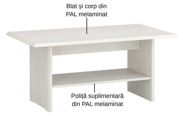 Masuta TIFFANY II, grej, PAL laminat, 110x60x50 cm