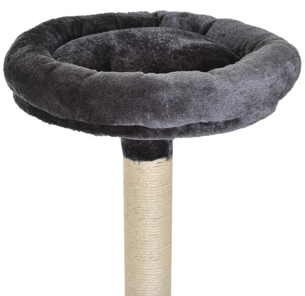 PawHut Copac Pisici 4 Nivele Plus Sisal Natural pentru Ascuit Unghii 40x40x132cm Gri | Aosom Romania