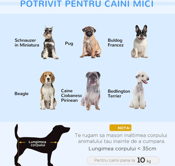Culcus pentru Caini de Interior PawHut, Canapea pentru Pisici sau Caini de Talie Mica si Medie Max. 22.5kg, din Catifea Albastra | Aosom Romania