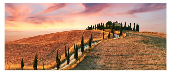Tablou - Casa pe deal Toscana, Italia (120x50 cm)