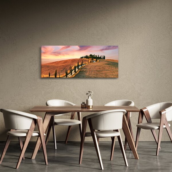 Tablou - Casa pe deal Toscana, Italia (120x50 cm)