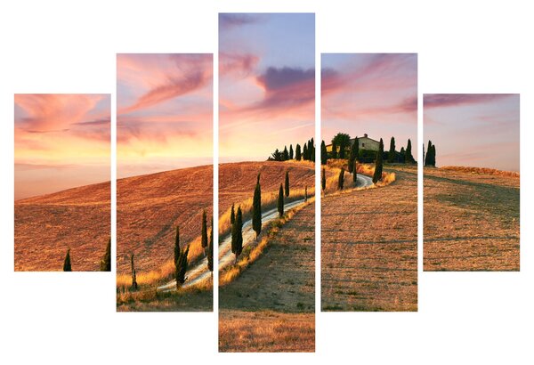 Tablou - Casa pe deal Toscana, Italia (150x105 cm)