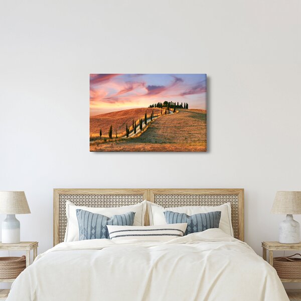 Tablou - Casa pe deal Toscana, Italia (90x60 cm)