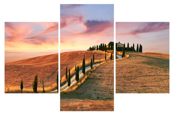 Tablou - Casa pe deal Toscana, Italia (90x60 cm)