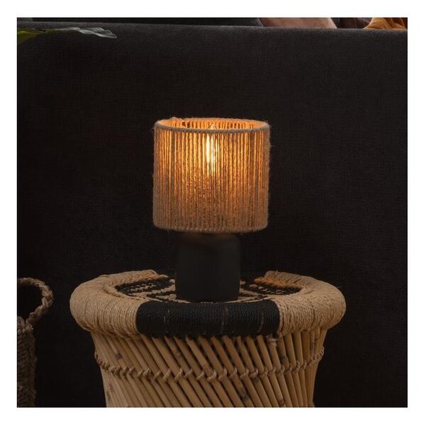 Lampă de masă Atmosphera KOBY 1xE14/40W/230V cânepă/negru