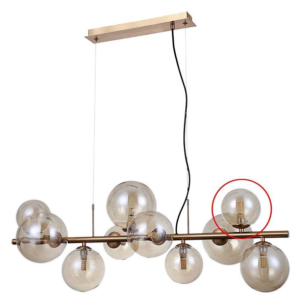 Abajur de rezervă din sticlă pentru lustră și aplică ITALUX CANELLO G9 d. 11 cm maro