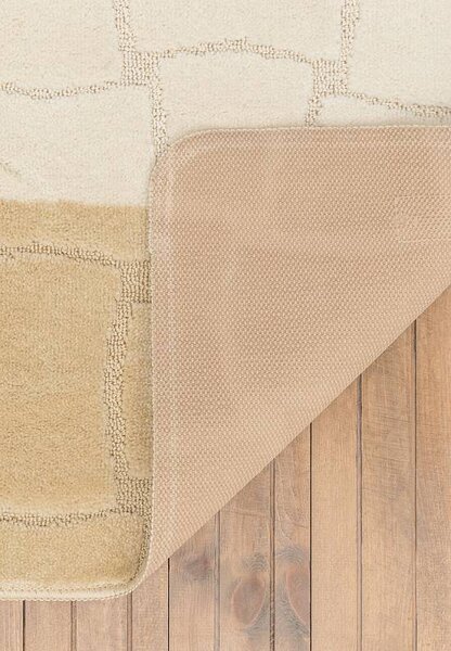Set 2 Covorase de baie, Antiderapante, Sariyer 2540 Bej 50 x 80 / 40 x 50