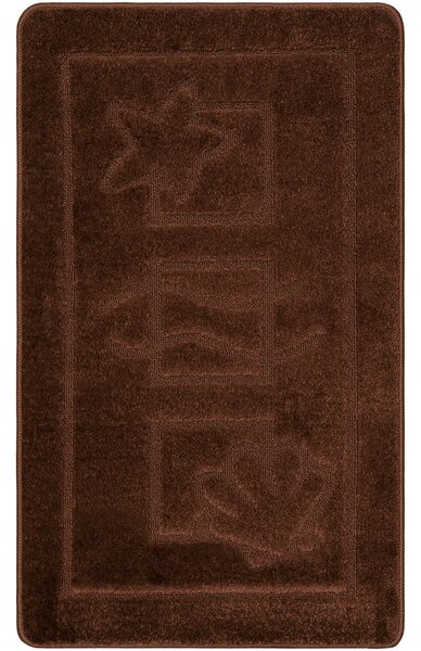 Set 2 Covorase antiderapante de baie, Maritime 2518, Maro 50 x 80 / 40 x 50