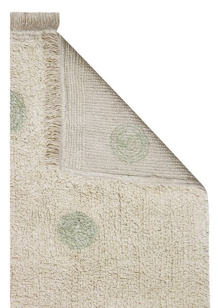 Covor pentru copii kaki/crem lavabil/țesut manual din bumbac 120x160 cm Hippy Dots Olive – Lorena Canals