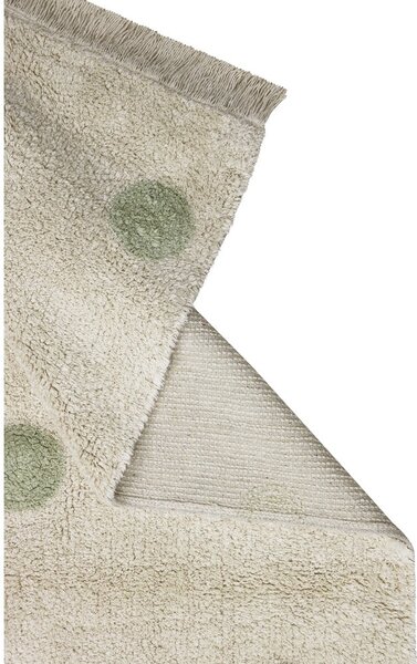 Covor pentru copii kaki/crem lavabil/țesut manual din bumbac 120x160 cm Hippy Dots Olive – Lorena Canals