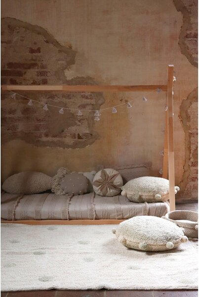 Covor pentru copii kaki/crem lavabil/țesut manual din bumbac 120x160 cm Hippy Dots Olive – Lorena Canals