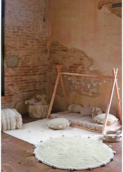 Covor pentru copii kaki/crem lavabil/țesut manual din bumbac 120x160 cm Hippy Dots Olive – Lorena Canals