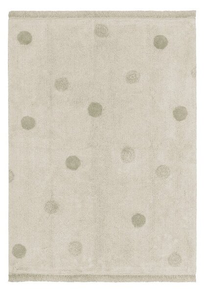 Covor pentru copii kaki/crem lavabil/țesut manual din bumbac 120x160 cm Hippy Dots Olive – Lorena Canals