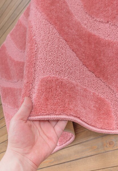 Set 2 Covorase de baie, Antiderapante, Symphony 2580 Roz, 60x100 50x60 cm 60 x 100 / 50 x 60