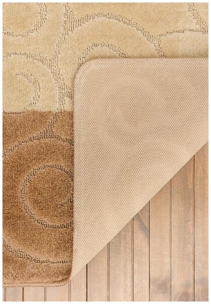 Set 2 covorase baie Sile 2546 L.Brown Dreptunghi, 50 x 80 / 40 x 50