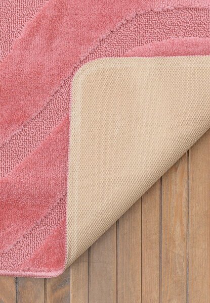 Set 2 Covorase de baie, Antiderapante, Symphony 2580 Roz, 60x100 50x60 cm 60 x 100 / 50 x 60