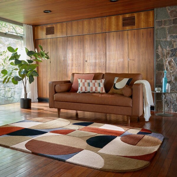 Covor în nuanțe teracotă, țesut manual din lână 120x170 cm Mia Arch – Flair Rugs