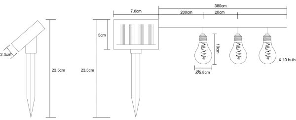 Globo 33708-10 - Șir solar LED 10xLED/0,06W/3,2V IP44